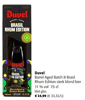 Promoties Duvel barrel aged batch 8 brasil rhum edition sterk blond bier - Duvel - Geldig van 05/06/2024 tot 18/06/2024 bij Colruyt