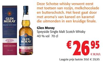 Promoties Glen moray speyside single malt scotch whisky - Glen Moray - Geldig van 05/06/2024 tot 18/06/2024 bij Colruyt