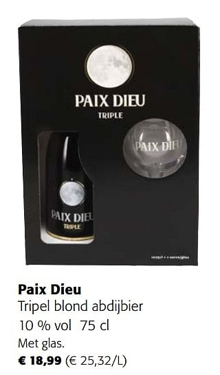 Promoties Paix dieu tripel blond abdijbier - Paix-Dieu - Geldig van 05/06/2024 tot 18/06/2024 bij Colruyt
