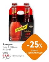 Promoties Schweppes tonic + hibiscus - Schweppes - Geldig van 05/06/2024 tot 18/06/2024 bij OKay