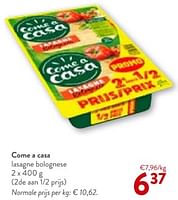 Promoties Come a casa lasagne bolognese - Come a Casa - Geldig van 05/06/2024 tot 18/06/2024 bij OKay