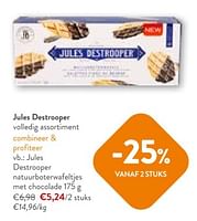 Promoties Jules destrooper natuurboterwafeltjes met chocolade - Jules Destrooper - Geldig van 05/06/2024 tot 18/06/2024 bij OKay