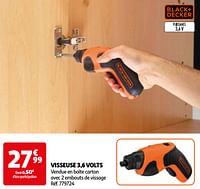Promoties Black + decker visseuse 3,6 volts - Black & Decker - Geldig van 11/06/2024 tot 17/06/2024 bij Auchan