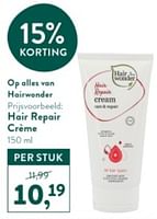 Promoties Hair repair crème - Hairwonder - Geldig van 10/06/2024 tot 07/07/2024 bij Holland & Barret