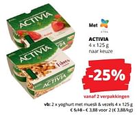 Promoties Activia yoghurt met muesli + vezels - Danone - Geldig van 06/06/2024 tot 19/06/2024 bij Spar (Colruytgroup)