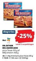 Promoties Big americans pizza texas - Dr. Oetker - Geldig van 06/06/2024 tot 19/06/2024 bij Spar (Colruytgroup)