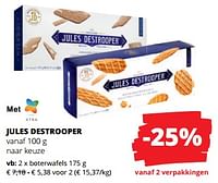 Promoties Boterwafels - Jules Destrooper - Geldig van 06/06/2024 tot 19/06/2024 bij Spar (Colruytgroup)
