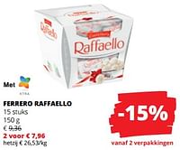 Promoties Ferrero raffaello - Ferrero - Geldig van 06/06/2024 tot 19/06/2024 bij Spar (Colruytgroup)