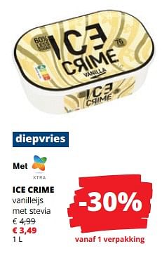 Promoties Ice crime vanilleijs met stevia - Ice Crime - Geldig van 06/06/2024 tot 19/06/2024 bij Spar (Colruytgroup)