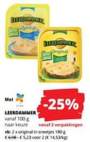 Promoties Leerdammer original in sneetjes - Leerdammer - Geldig van 06/06/2024 tot 19/06/2024 bij Spar (Colruytgroup)