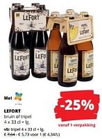 Promoties Lefort tripel - Lefort - Geldig van 06/06/2024 tot 19/06/2024 bij Spar (Colruytgroup)