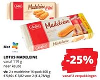 Promoties Lotus madeleine - Lotus Bakeries - Geldig van 06/06/2024 tot 19/06/2024 bij Spar (Colruytgroup)