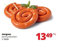 Promoties Merguez lam-rund-varken - Huismerk - Spar Retail - Geldig van 06/06/2024 tot 19/06/2024 bij Spar (Colruytgroup)