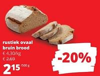 Promoties Rustiek ovaal bruin brood - Huismerk - Spar Retail - Geldig van 06/06/2024 tot 19/06/2024 bij Spar (Colruytgroup)