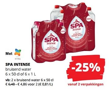 Promoties Spa intense bruisend water - Spa - Geldig van 06/06/2024 tot 19/06/2024 bij Spar (Colruytgroup)
