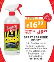 Promoties Spray barrière insect - Compo - Geldig van 12/06/2024 tot 17/06/2024 bij Trafic
