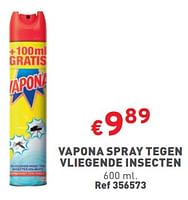Promoties Vapona spray tegen vliegende insecten - Vapona - Geldig van 12/06/2024 tot 17/06/2024 bij Trafic