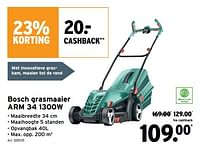 Promoties Bosch grasmaaier arm 34 1300w - Bosch - Geldig van 05/06/2024 tot 18/06/2024 bij Gamma