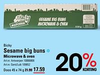 Promoties Sesame big buns - Bicky - Geldig van 06/06/2024 tot 24/06/2024 bij Sligro