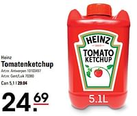 Promoties Tomatenketchup - Heinz - Geldig van 06/06/2024 tot 24/06/2024 bij Sligro