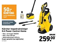 Promoties Kärcher hogedrukreiniger k4 power control home - Kärcher - Geldig van 05/06/2024 tot 18/06/2024 bij Gamma