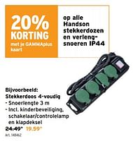 Promoties Stekkerdoos 4-voudig - Handson - Geldig van 05/06/2024 tot 18/06/2024 bij Gamma