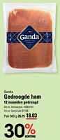 Promoties Gedroogde ham - Ganda - Geldig van 06/06/2024 tot 24/06/2024 bij Sligro