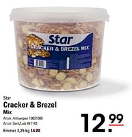 Promoties Cracker + brezel mix - Star - Geldig van 06/06/2024 tot 24/06/2024 bij Sligro