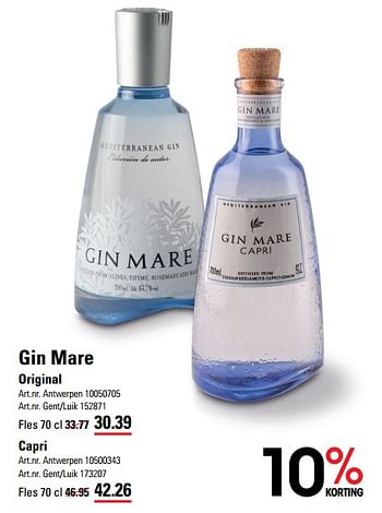 Promoties Gin mare original - Gin Mare  - Geldig van 06/06/2024 tot 24/06/2024 bij Sligro