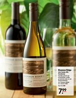 Promoties Shannon ridge chardonnay - Witte wijnen - Geldig van 06/06/2024 tot 24/06/2024 bij Sligro