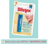 Promotions Baume à lèvre ultra spf50+ - blisteck - Blistex - Valide de 05/06/2024 à 18/06/2024 chez DI