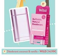 Promotions Déodorant coconut + vanilla - wild - Wild - Valide de 05/06/2024 à 18/06/2024 chez DI