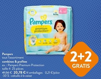 Promotions Pampers premium protection taille 4 - Pampers - Valide de 05/06/2024 à 18/06/2024 chez OKay