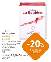 Promotions Les hauts rocs la roubine 2071 a.o.p. cotes du rhone - Vins rosé - Valide de 05/06/2024 à 18/06/2024 chez OKay