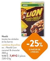 Promotions Nestle lion caramel + chocolat - Nestlé - Valide de 05/06/2024 à 18/06/2024 chez OKay