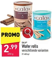 Promoties Wafer rolls - Gala - Geldig van 21/06/2024 tot 23/06/2024 bij Aldi