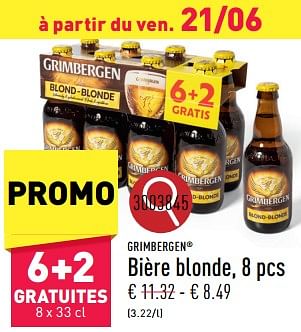 Promotions Bière blonde - Grimbergen - Valide de 17/06/2024 à 22/06/2024 chez Aldi