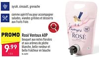 Promotions Rosé ventoux aop - Vins rosé - Valide de 21/06/2024 à 23/06/2024 chez Aldi