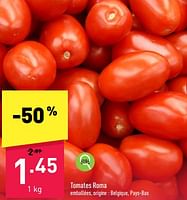 Promotions Tomates roma - Produit maison - Aldi - Valide de 17/06/2024 à 22/06/2024 chez Aldi