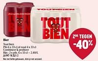 Promoties Bier tout bien pils - Tout Bien - Geldig van 13/06/2024 tot 19/06/2024 bij Delhaize
