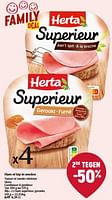 Promoties Ham superieur, gerookt - Herta - Geldig van 13/06/2024 tot 19/06/2024 bij Delhaize