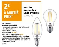 Promotions Philips ampoule flamme e14 - Philips - Valide de 05/06/2024 à 18/06/2024 chez Gamma