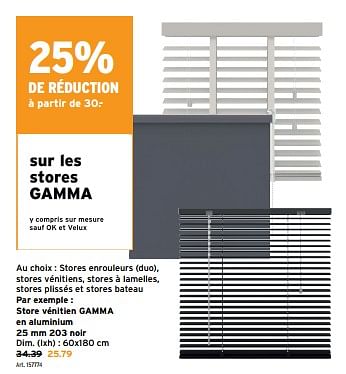 Promotions Store vénitien gamma en aluminium - Gamma - Valide de 05/06/2024 à 18/06/2024 chez Gamma