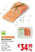 Promotions Boni selection bio filets de saumon atlantique - Boni - Valide de 05/06/2024 à 18/06/2024 chez Colruyt