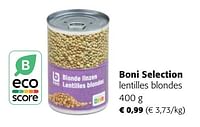 Promotions Boni selection lentilles blondes - Boni - Valide de 05/06/2024 à 18/06/2024 chez Colruyt