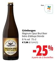 Promotions Grimbergen magnum opus brut beer bière d’abbaye blonde - Grimbergen - Valide de 05/06/2024 à 18/06/2024 chez Colruyt