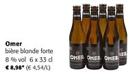 Promotions Omer bière blonde forte - Omer - Valide de 05/06/2024 à 18/06/2024 chez Colruyt