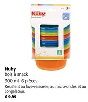 Promotions Nuby bols à snack - Nuby - Valide de 05/06/2024 à 18/06/2024 chez Colruyt