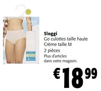 Promotions Sloggi go culottes taille haute crème taille m - Sloggi - Valide de 05/06/2024 à 18/06/2024 chez Colruyt