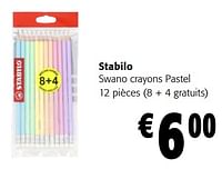 Promotions Stabilo swano crayons pastel - Stabilo - Valide de 05/06/2024 à 18/06/2024 chez Colruyt